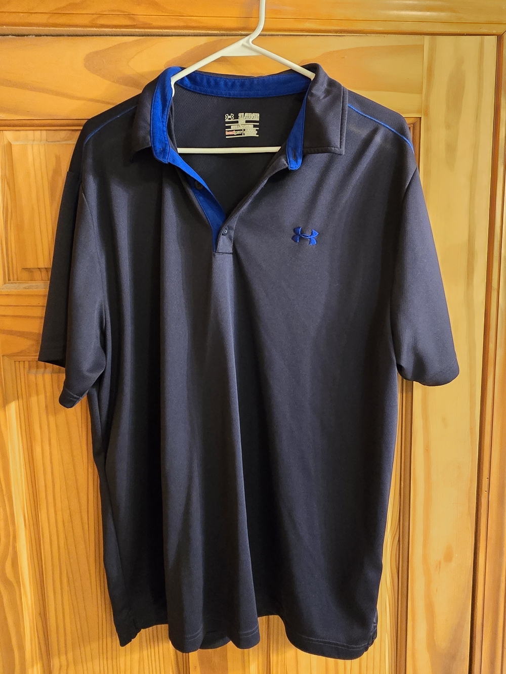 Under Armour Black Polo with Blue Trim